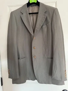 Armani Collezioni Wolle Leinen Mischung Taupe Sport Mantel Gr. 44 Italy - Bild 1 von 8