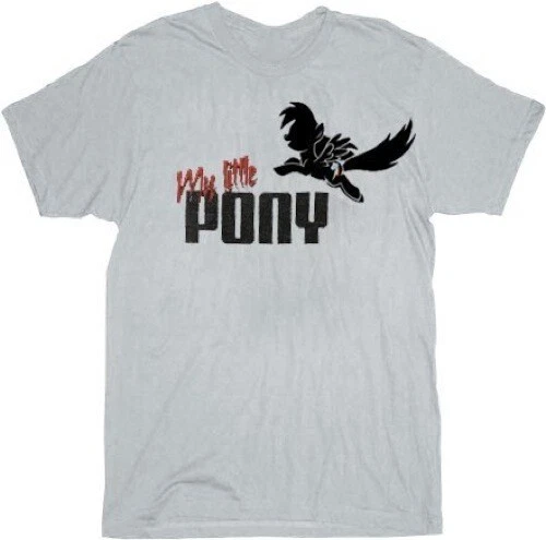 Adult Men's Hasbro My Little Pony Jumping Pony Sneaker Nerd Silver T-shirt Tee - Image 1 of 1