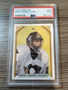 Marc-Andre Fleury RC 2003-04 Topps C55 #151 Rookie Graded PSA 9 MINT Penguins