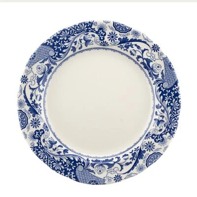 Spode Blue Italian Collection 10.5 Inch Round Brocato Plate, Fine Earthenware