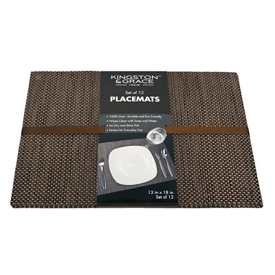 Kingston & Grace 12 Count Weave Placemat, Brown - Image 1 of 3