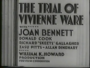 DIE PROBE GEGEN VIVIENNE WARE 1932 Joan Bennett, Region Donald Cook kostenlose DVD - Bild 1 von 1