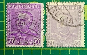 Italy stamp 1928, Sc A86, #200, 50c dull violet, VARIATION of color, used, rare - Picture 1 of 9