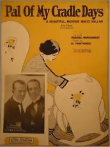 Vintage Sheet Music Pal Of My Cradle Days 1925 Art Deco Cover To Frame - Picture 1 of 4