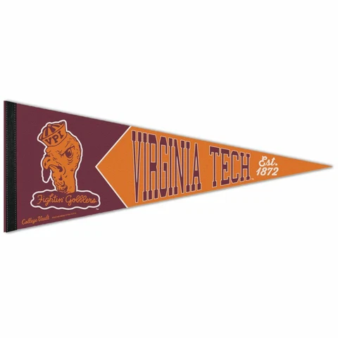 VIRGINIA TECH HOKIES  EST 1872 VAULT ROLL UP FELT PENNANT 12"x30" WINCRAFT 👀 Cover