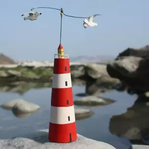 Red Tin Lighthouse | Coastal Decoration by Shoeless Joe - Picture 1 of 4