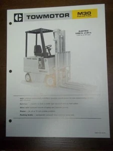 Caterpillar Lift Truck Brochure~M30 Electric Fork Lift~Specifications/Data Sheet - Picture 1 of 1