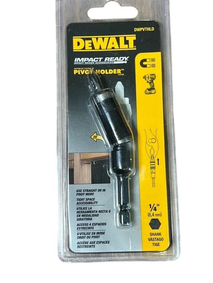 Dewalt Power Tool Impact Bit Holder Pivoting Metal Home Garage Magnetic - Image 1 of 4