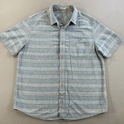 Horny Toad Button Front Shirt Men's Medium Organic Cotton Blue Striped - Image 1 of 4