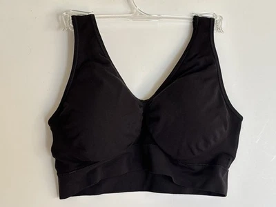 Playtex Size L Full Coverage Pullover Removable Pads Seamless Sports Bra Black - Image 1 of 4