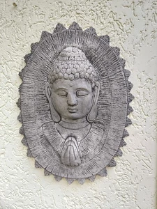 XXL Buddha Wandrelief massiver Steinguss - Bild 1 von 2