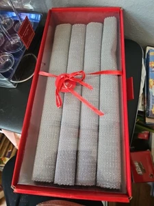 St Nicholas Square Gray placemats have silver threads shinny. Napkins Gray k6 - Picture 1 of 9