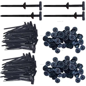 50-150pcs Nylon Cable Tie Buckle Pin &Button Zip Ties Self-Locking Set Universal - Picture 1 of 13