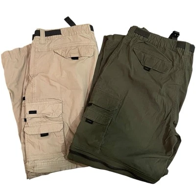 LOTE ROPA BC Pantalones Convertibles Para Hombre 2XLx30 Carga Senderismo Aire Libre Sendero Cremallera Foto 1 de 4