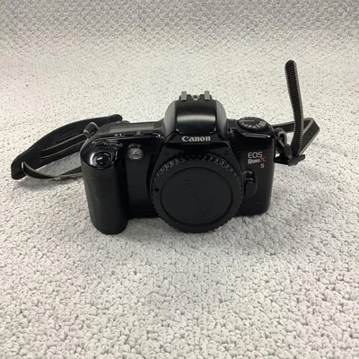 Vintage Canon EOS Rebel XS SLR 35mm Film Camera Body Black Autofocus Strap Clean - Image 1 of 4
