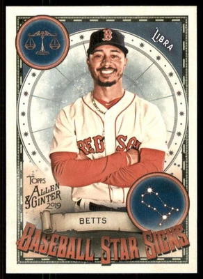 2019 Topps Allen and Ginter Baseball Star Signs #BSS4 Mookie Betts - Image 1 of 2