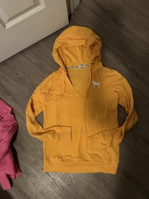 ROSA Victoria's Secret Mujer Sudadera con Capucha Amarillo Polar Logo Manga Larga Talla S Foto 1 de 4