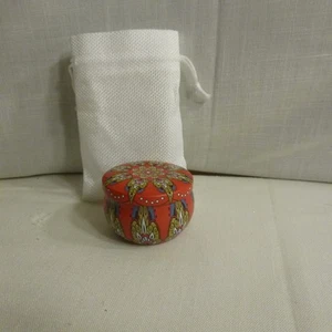 Metalldose, Glas, Schmuck Organizer, Aufbewahrungskoffer, Kerze, rot & gold - NEU - Bild 1 von 5