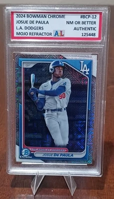 Josue De Paula 2024 Bowman Chrome BCP-12 Mojo Refractor Frosted Slab Auth#125448 - Image 1 of 4