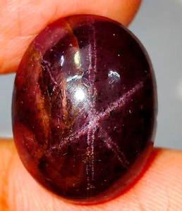 Natural Garnat Six Rays Star Oval Cabochon Loose Gemstone R12 - Picture 1 of 19