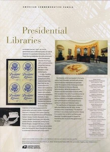 #742 37c Presidential Libraries Stamp #3930 USPS Commemorative Stamp Panel - Bild 1 von 1
