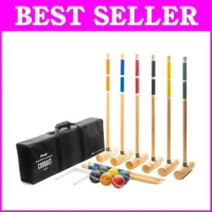 Complete Croquet Set with Carrying Case - 6 Player Outdoor Game for Families - Picture 1 of 10