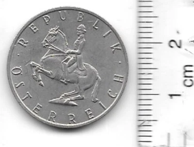 1969 Austria 5 Schilling Horse & Rider Coin Circulated Ungraded Coin KM#2889a - Image 1 of 2