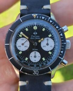 Zodiac Sea Chron Chronograph Diver Vintage Valjoux 72