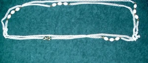 52 INCH WHITE CHAIN WITH 4 SETS OF 3 WHITE BEADS - Picture 1 of 1