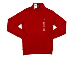 Polo Ralph Lauren Boy's Solid 1/2 Zip Cotton Sweat - Red - Size: Medium (10/12) - Picture 1 of 3