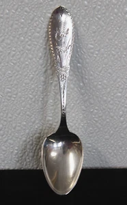 5 3/4" Hamrick & Son Bright Cut Honeysuckle Sterling Teaspoon "CLT" Mono ~20g - Picture 1 of 14