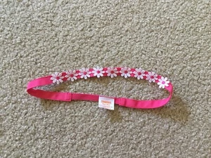 NEU! Gymboree Kleinkind rosa weiß Blumen elastisches Stirnband Einheitsgröße dünn einfach - Bild 1 von 4