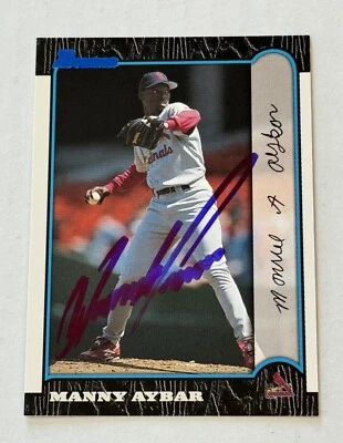 Manny Aybar 1999 Bowman Authentic Signed Autograph Auto Card St. Louis Cardinals - Image 1 of 3