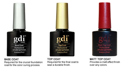 GDI NAILS - TOP BASE MATTE COAT UV SOAK OFF GEL NAIL POLISH PRO - 8ML & 15ML