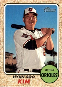 2017 Topps Heritage #593A Hyun-Soo Kim baltimore orioles Seoul, Korea - Picture 1 of 2