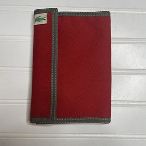 Vintage Izod Lacoste Canvas Red Grey Wallet Hipster 80s Vtg - Picture 1 of 3
