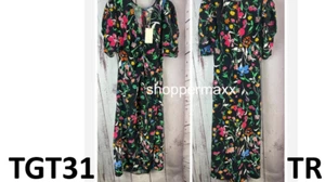 Women's Puff Short Sleeve Ruched A-Line Dress - A New Day, Black Floral, Size XS - Picture 1 of 7