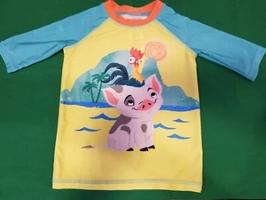 Disney Parks Moana Pua & Hei Hei Kids Unisex Swim Shirt Size 5/6 Summer Beach - Picture 1 of 4