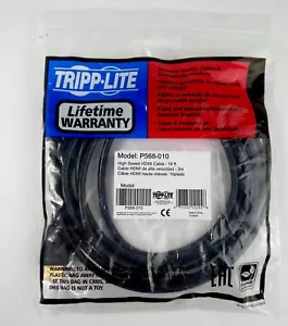 Tripp Lite High-Speed P568-010 HDMI Cable 10-ft. Black New - Picture 1 of 3