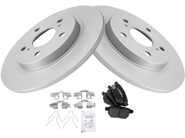 Kit de pastilha de freio e rotor TRQ traseiro compatível com Toyota Corolla iM 2017-2018 65KDZT - Imagem 1 de 1