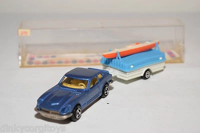 MAJORETTE 372 DATSUN 260 Z + RIMORCHIO DA CAMPEGGIO CON. BLU MINT BOXED RARO - Immagine 1 di 4