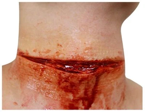 Slashed Throat Liquid Latex Set Hollywood Special Effects Halloween Make Up - Picture 1 of 1