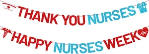 Glittery Happy Nurses Week Banner Thank You Nurses Banner Nurses Week Decoration - Picture 1 of 12
