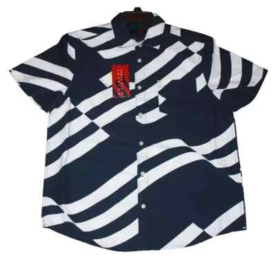 mens PERRY ELLIS short sleeve button up shirt dark SAPPHIRE blue NWT- L, XL, XXL - Image 1 of 4