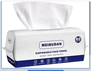Disposable Face Towel, Face Clean Dry Makeup Remover Wipes, 80 Count, 1 Pack, - Picture 1 of 7