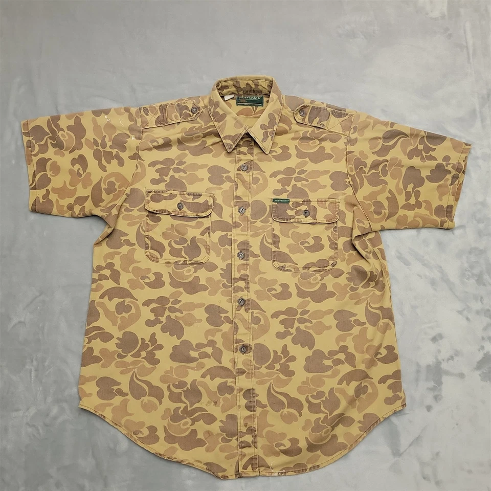 Vintage Wolverine Shirt Mens XL Brown Duck Camo Safari Twill Made in USA Hunting - Image 1 of 4