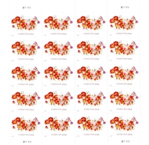 40 FOREVER Stamps 2 SHEETS PANES Flowers Tulp Wedding Announcement - Picture 1 of 6
