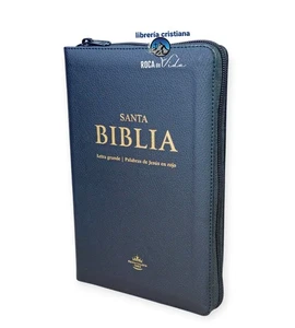 BIBLIA LETRA GRANDE / REINA VALERA 1960 / PALABRA DE JESUS EN ROJO con CIERRE - Picture 1 of 7