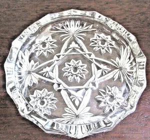 Vintage 8 Inch EAPG Star of David Heavy Glass Ashtray by Anchor Hocking - Picture 1 of 3