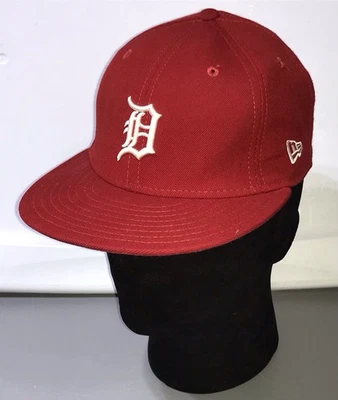 Detroit Tigers New Era 59FIFTY 100% Wool Made In USA Fitted 7 1/8 Red Hat - Image 1 of 4